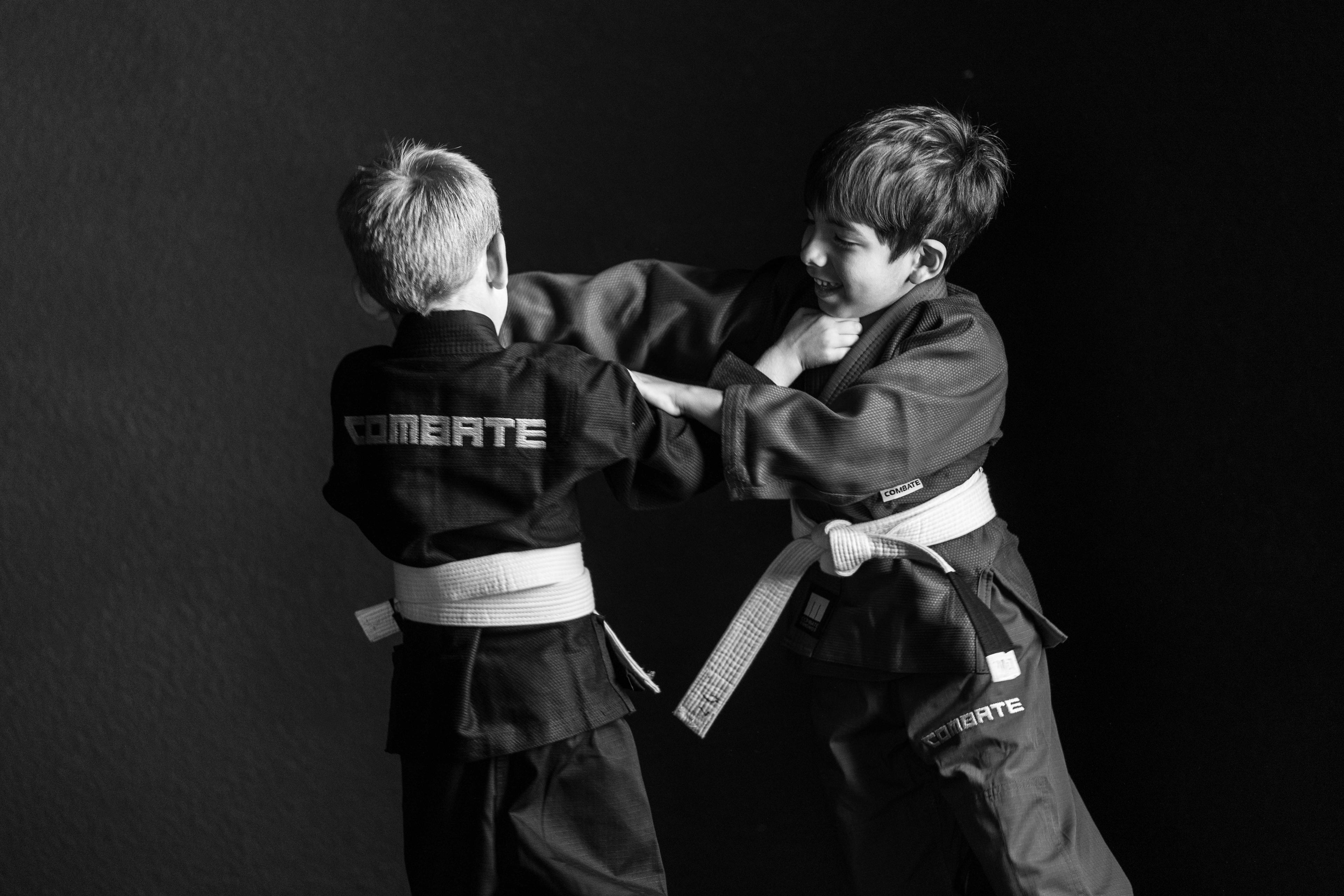 two kids Grappling